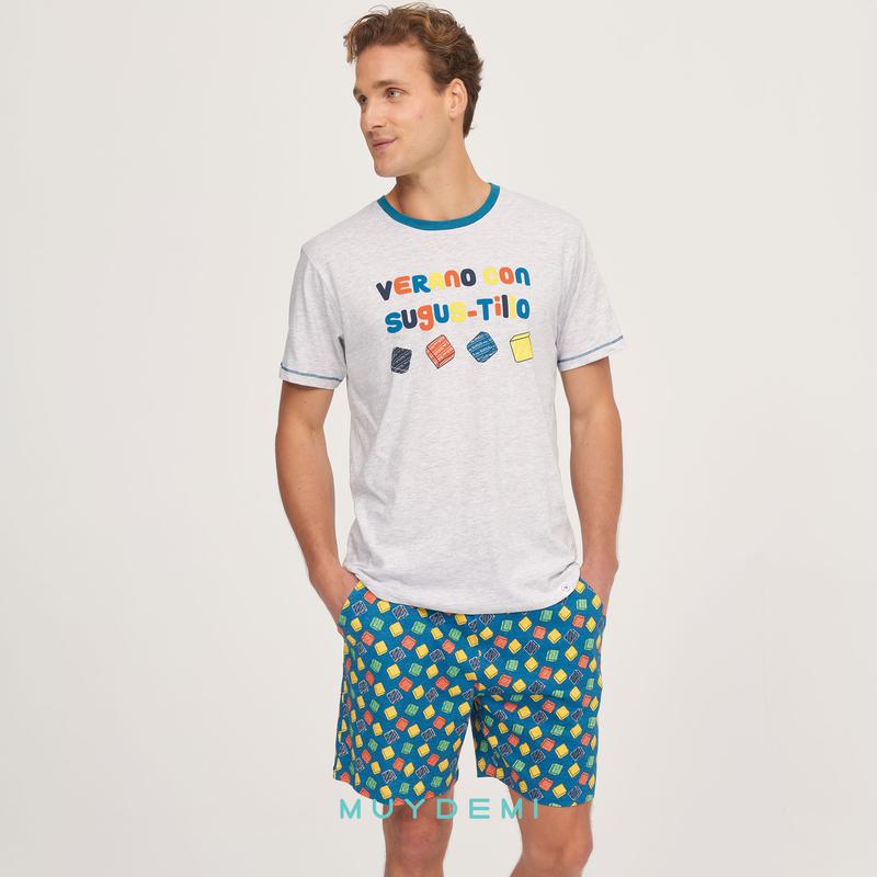 Pijama verano hombre Sugus tillo. Muydemi